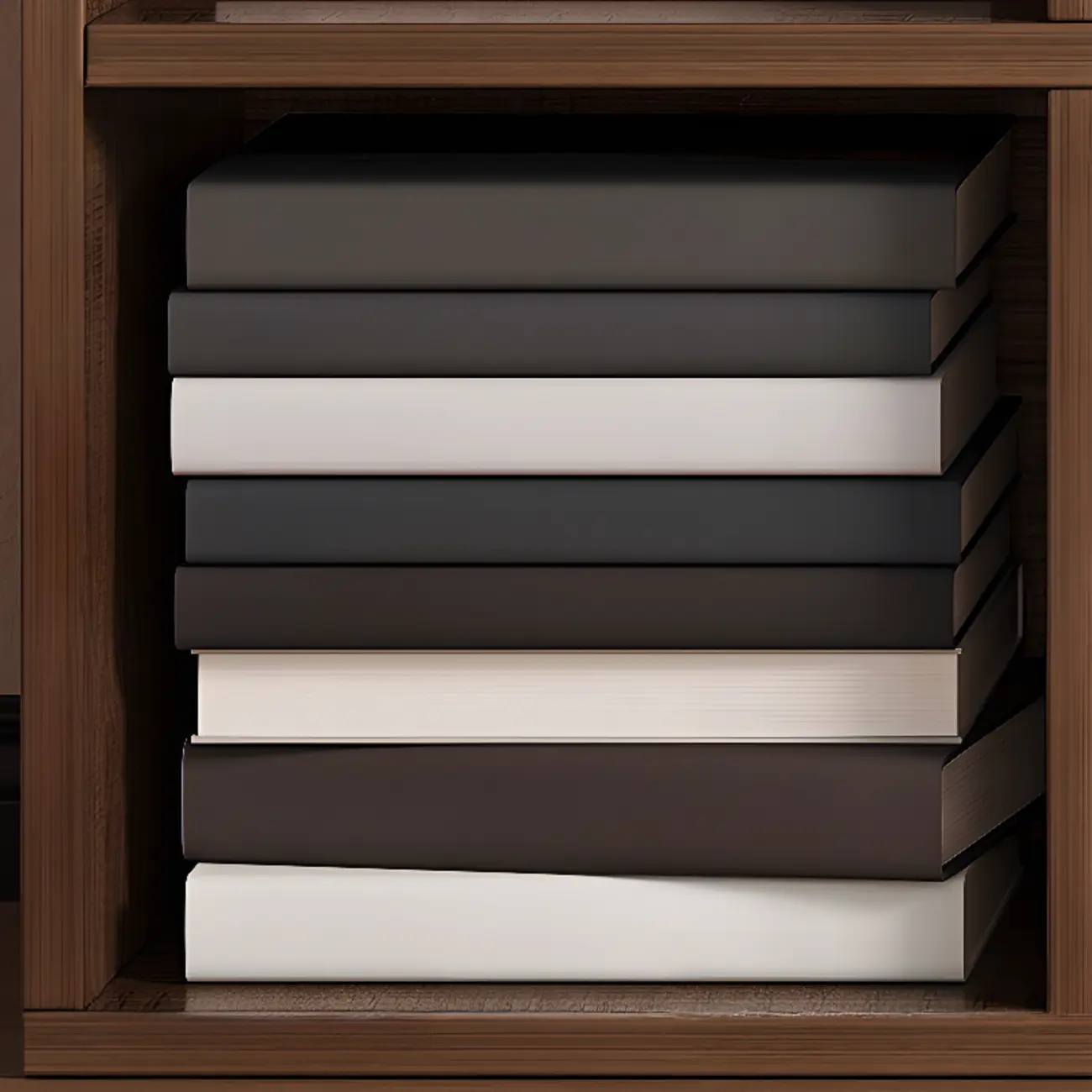 Simple Walnut 8-Cube Wood Bookcase