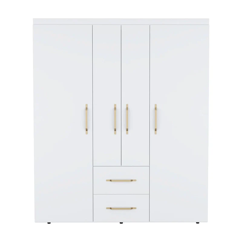 Bariloche Armoire with Hanging Rods, Shelves, 2 Drawers