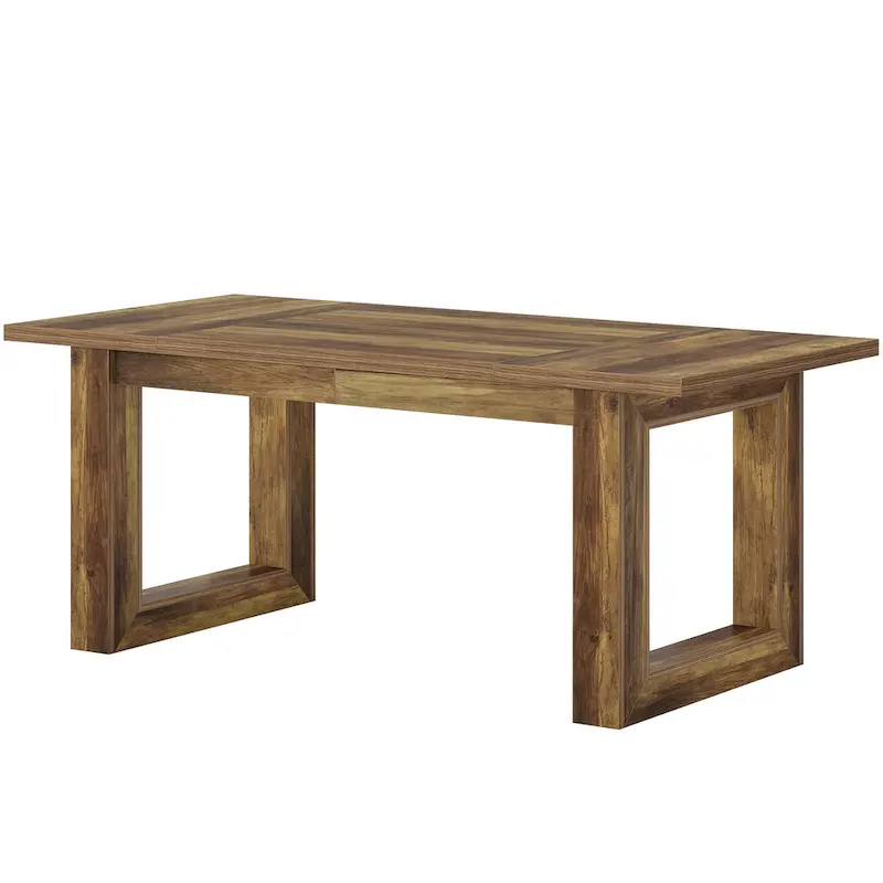 63-Inch Rectangular Wood Farmhouse Kitchen Dining Table for 4-6