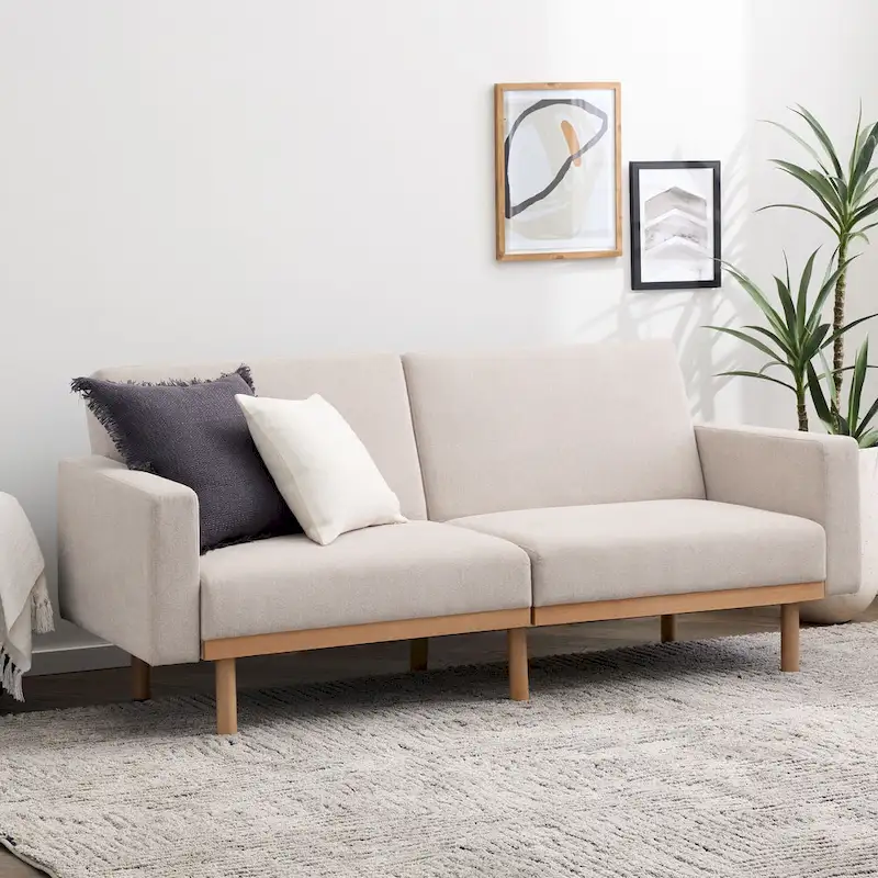 Brookside Harlow Futon with Wood Base