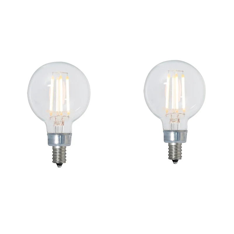 Bulbrite Pack of (3) 2.5 Watt Dimmable Antique Filament G16 Candelabra (E12) LED Bulb - 160 Lumens, 2100K, and 90 CRI
