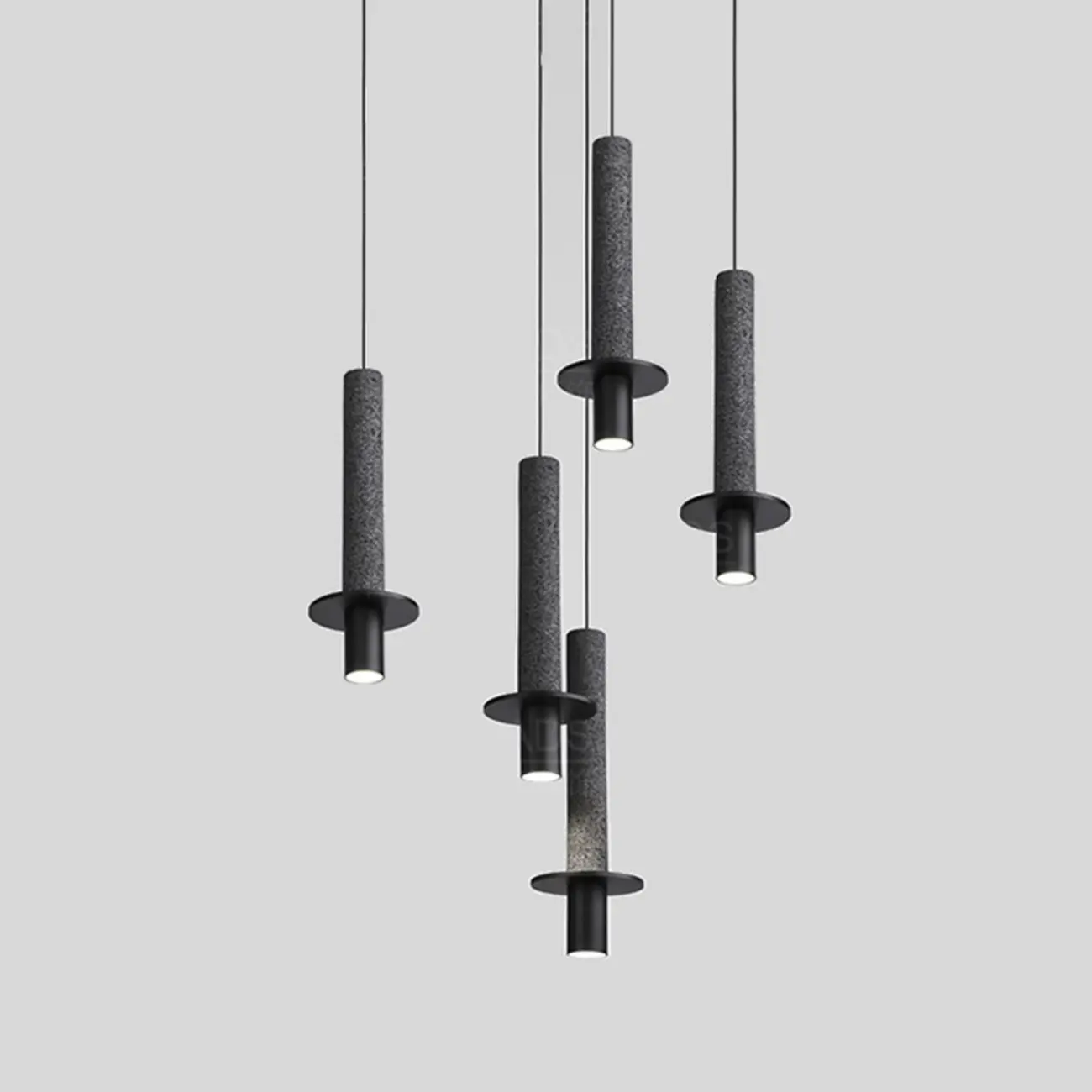 Art Deco Black Stone Geometric Bedroom LED Pendant Light