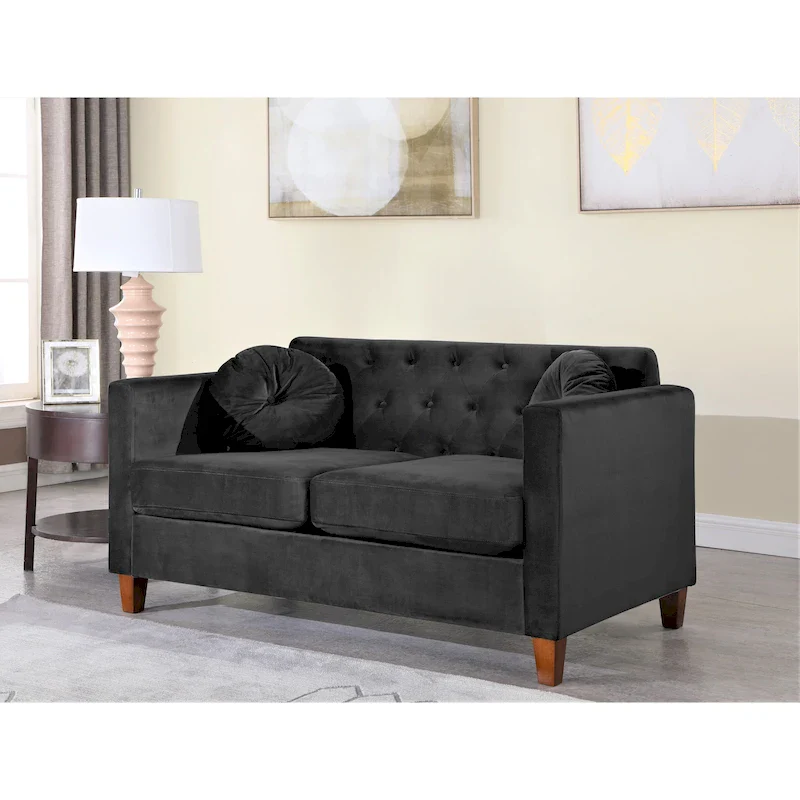 Carson Carrington Paharova Velvet Kitts Classic Loveseat