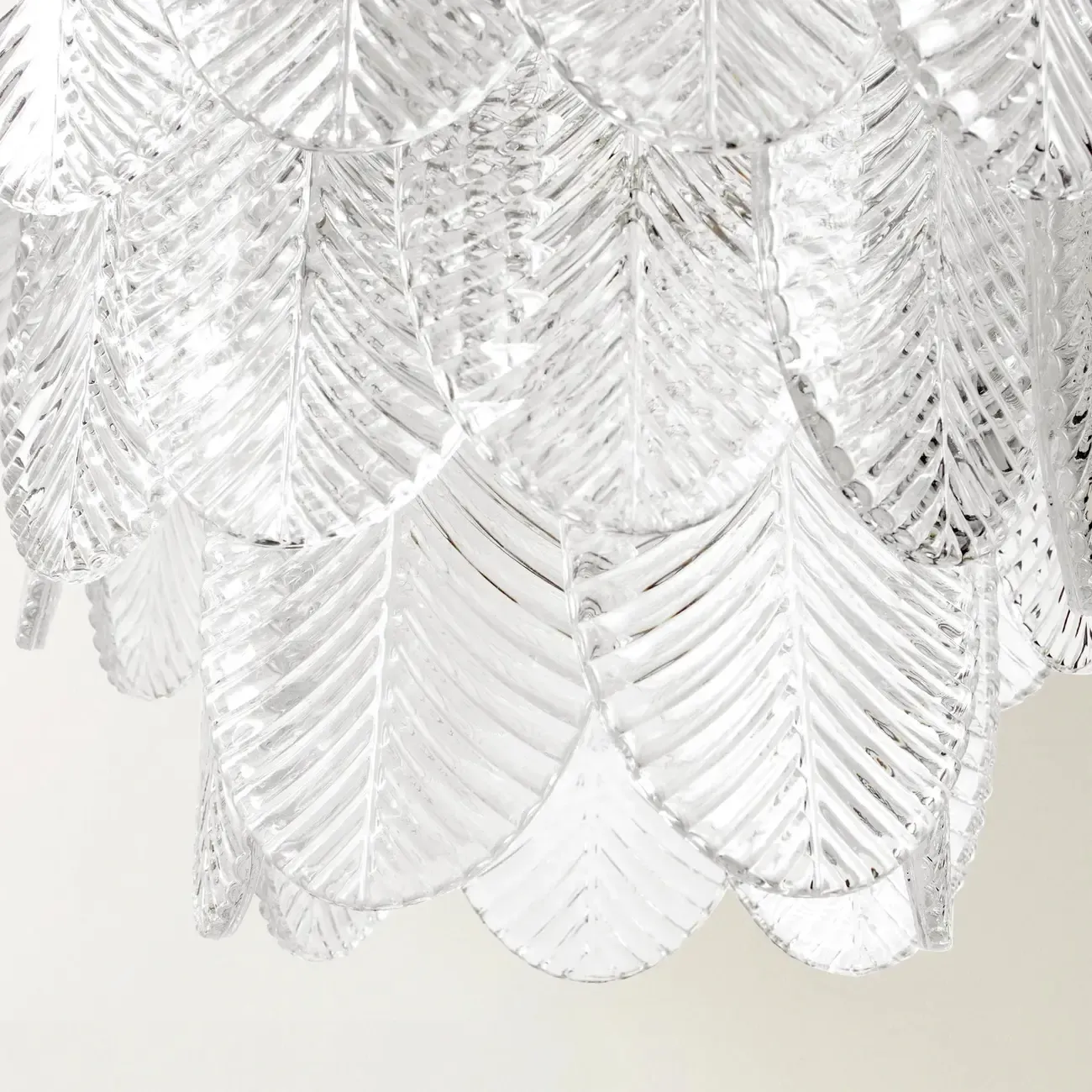 Elegant Leaf-Shaped Glass Crystal Chandelier