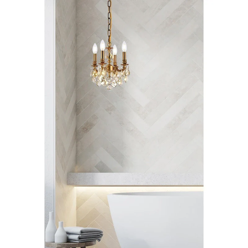 Elegant Lighting 9104D10-GT/RC Lillie 4 Light 10  Wide Crystal