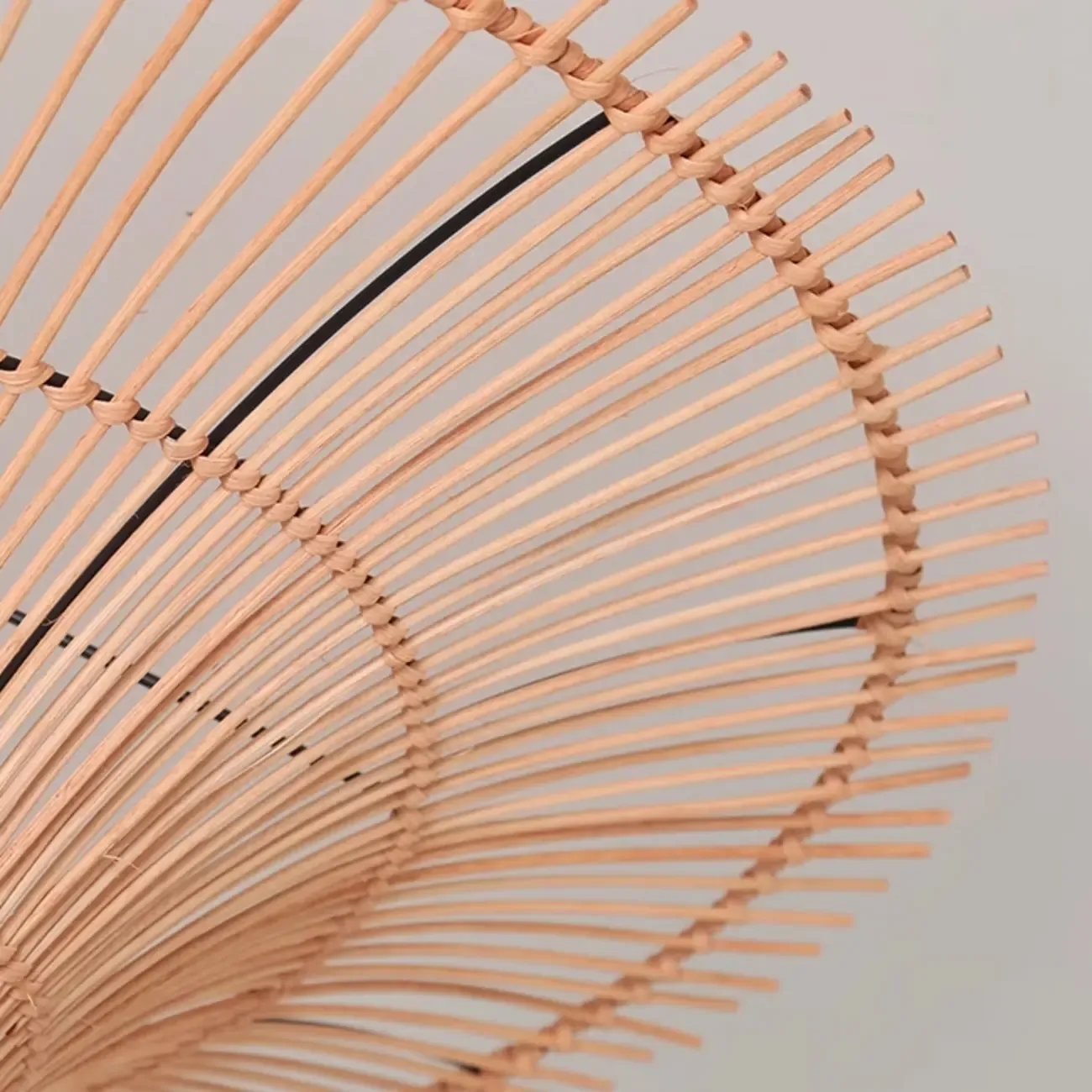 Natural Woven Rattan Bohemian Semi Flush Ceiling Light