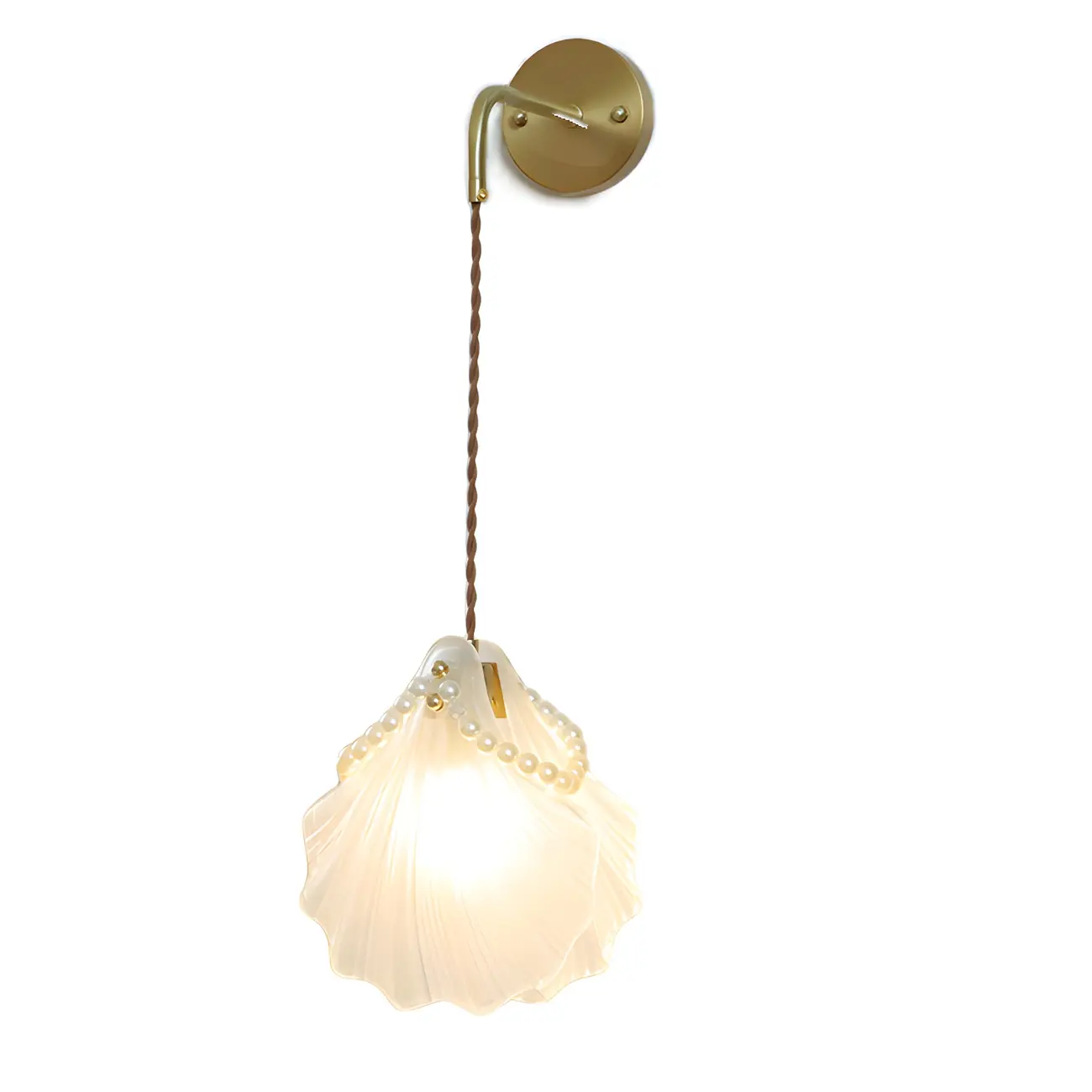Seashell Shape Wall Sconce with Pull Chain for Living Room