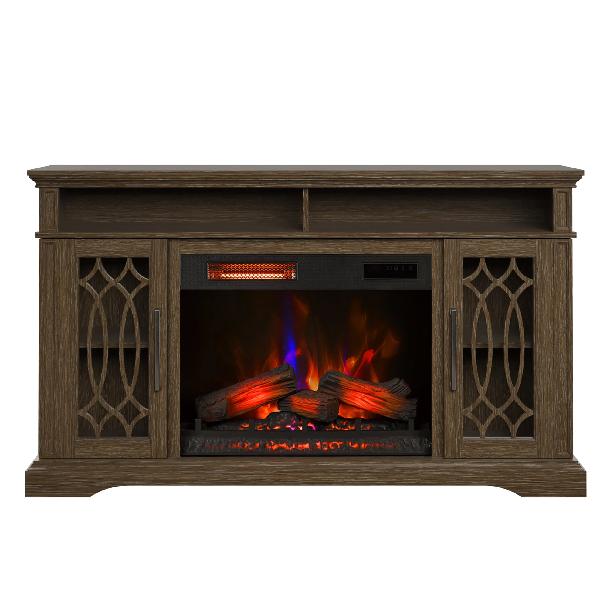 duraflame? Modern Farmhouse Electric Infrared Fireplace TV Stand Media Console with Remote