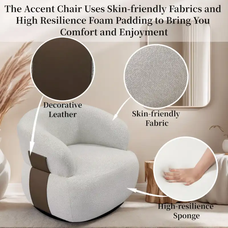 Kieon 33W 360 Swivel Modern Barrel Chair Accent Chair Set of 2