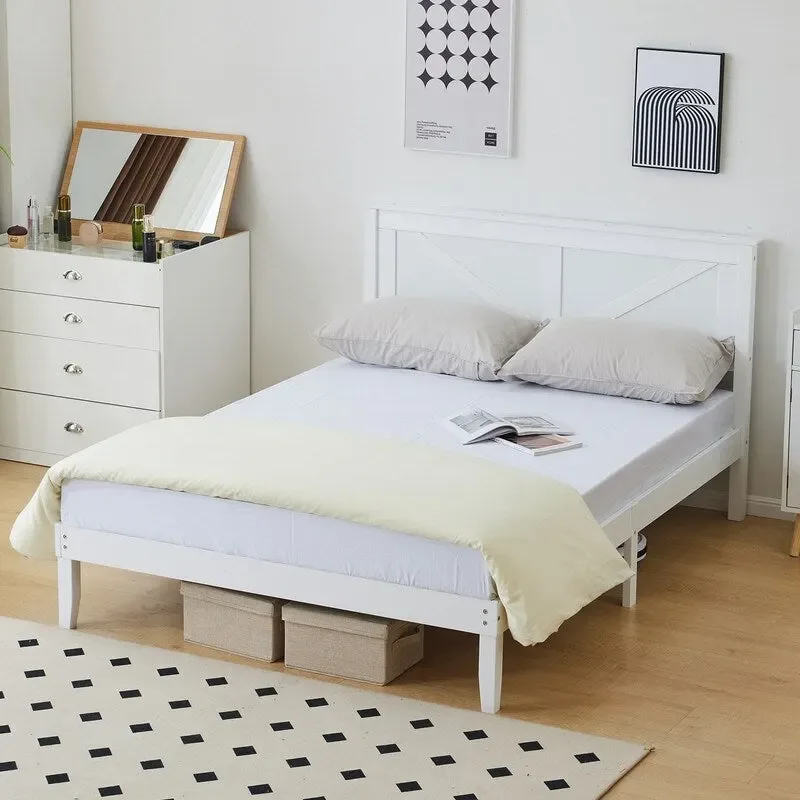 Wooden beds without footboards