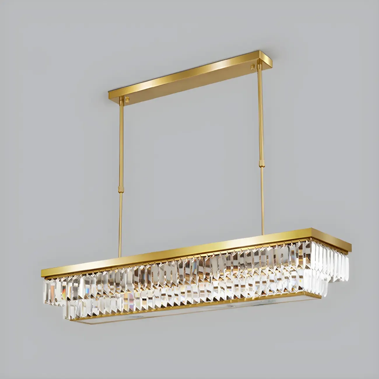 Modern Adjustable Crystal Pendant Light in Gold
