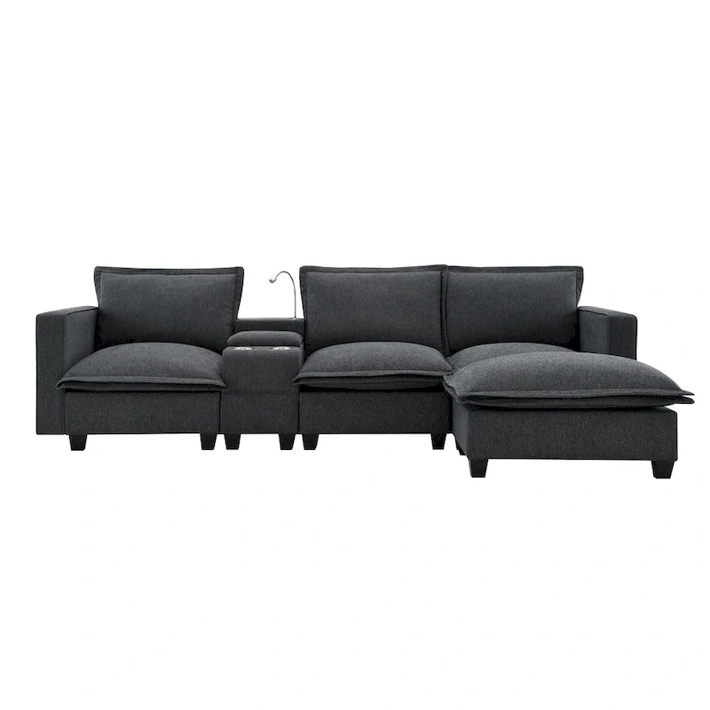 109 Chenille Modular Sectional Sofa with USB Console