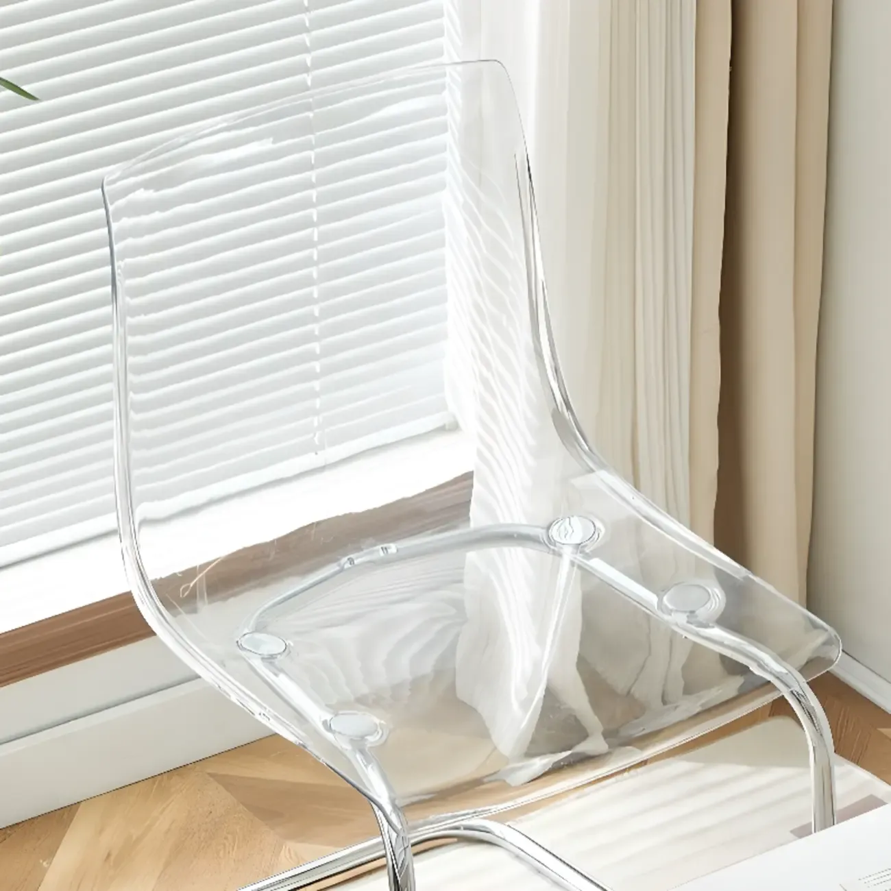 Modern Solid Back Armless Acrylic Dining Chairs