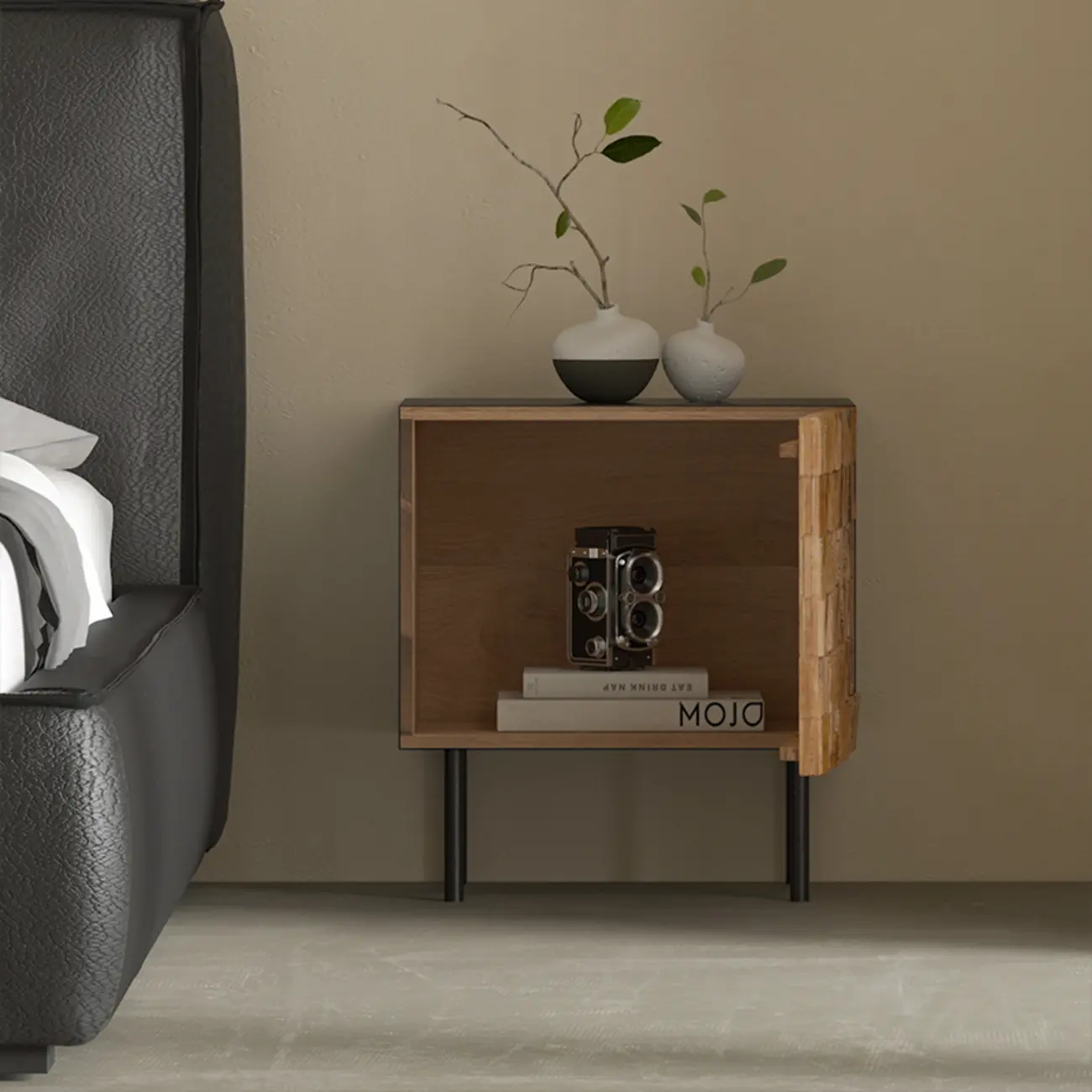 Mid-century Modern Wood Nightstand