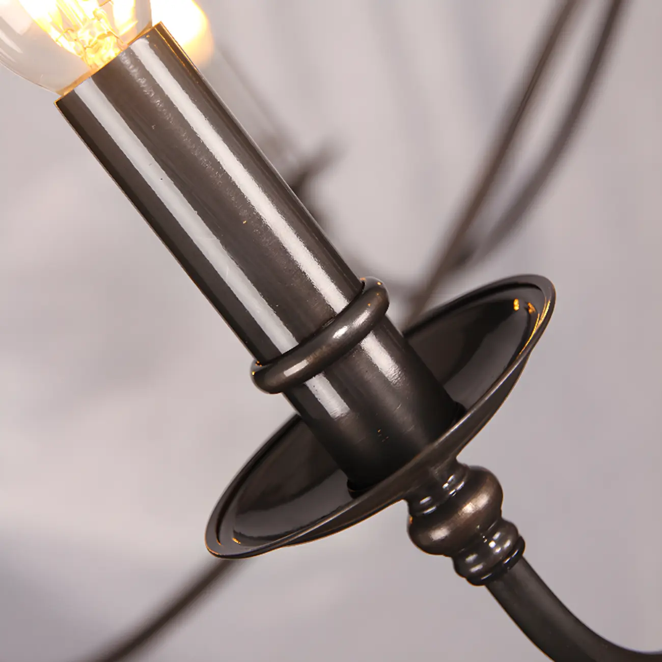 Simple Linear Gold Metal Candelabra Chandelier