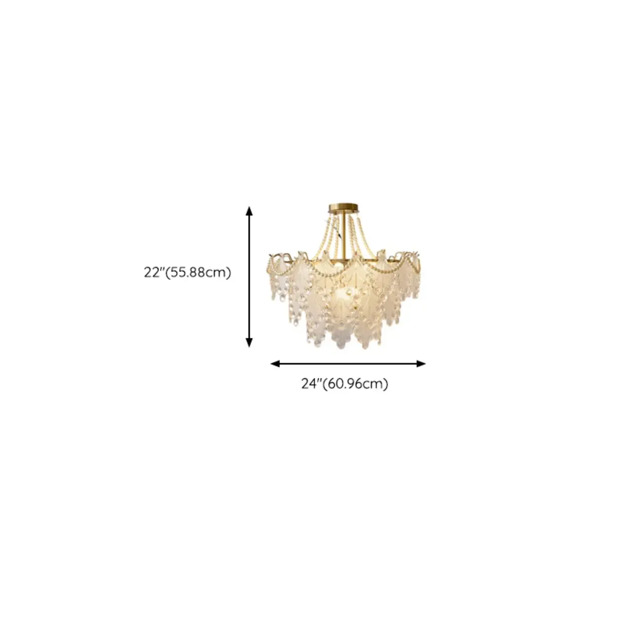 Gold Crystal Beads Chandelier with Elegant Design