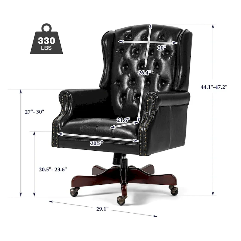 AVAWING Classic Executive Office Chair High Back Wingback Boss Chair