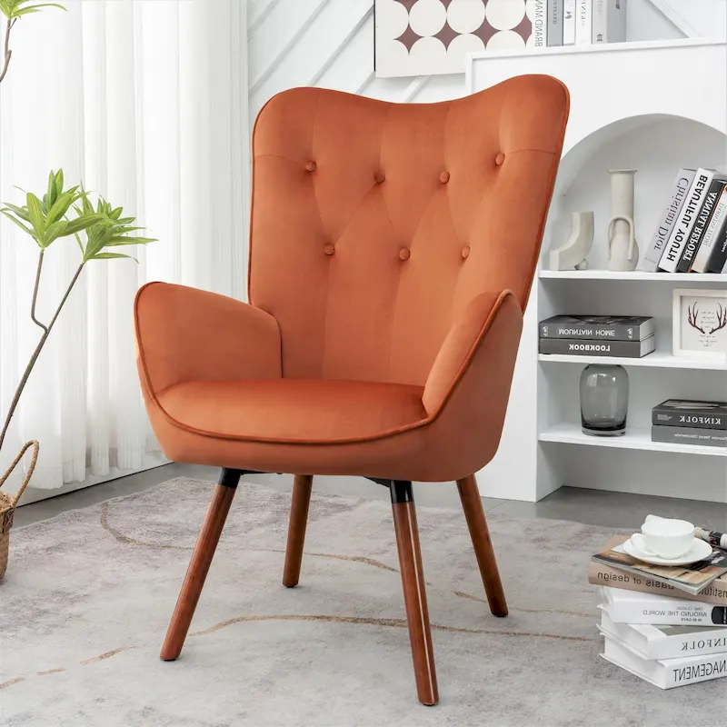 Kreedence 26.38 W Microfiber Flared Arm Accent Chair