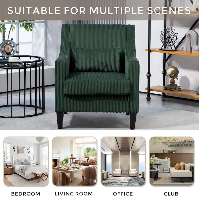 Emerald 26.77 Upholstered Arm Chair with Scooped Arms