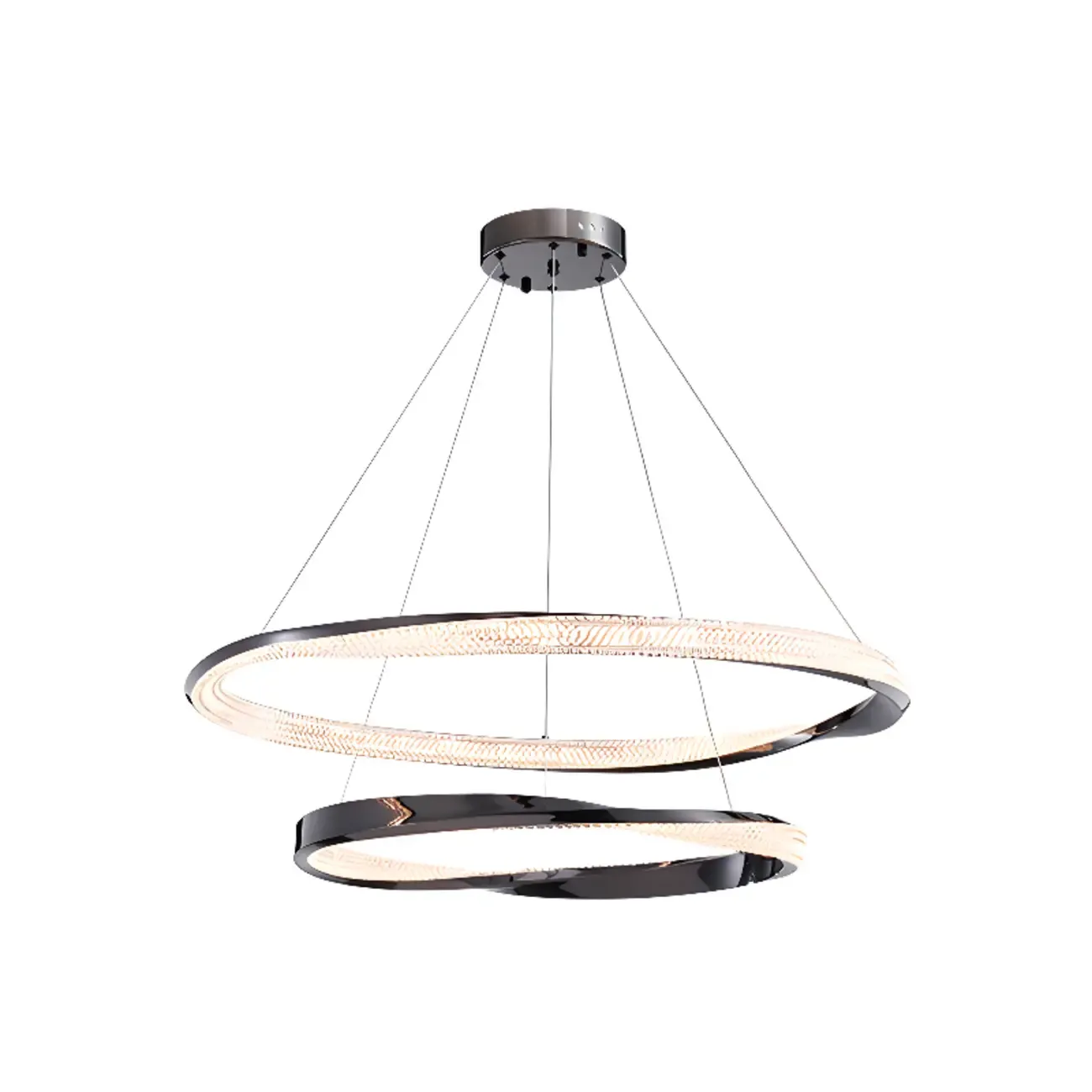 Modern LED Stylish Metal Black Circle Ring Chandelier