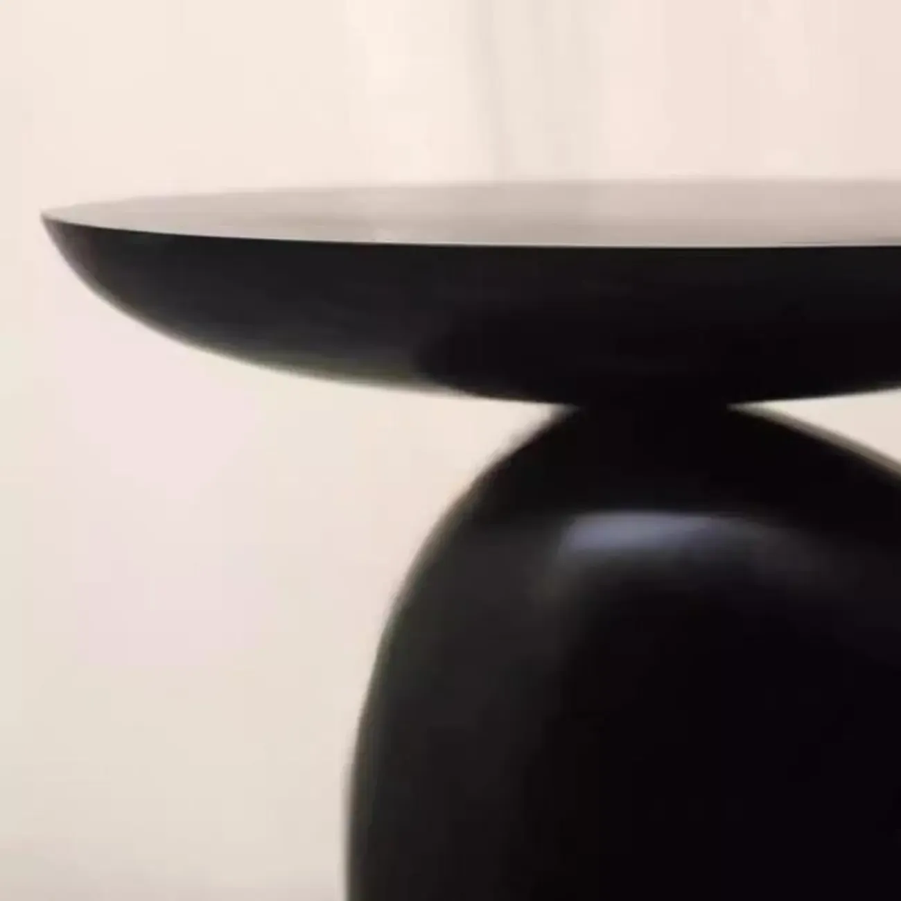 Modern Black End Side Table with Steel Base