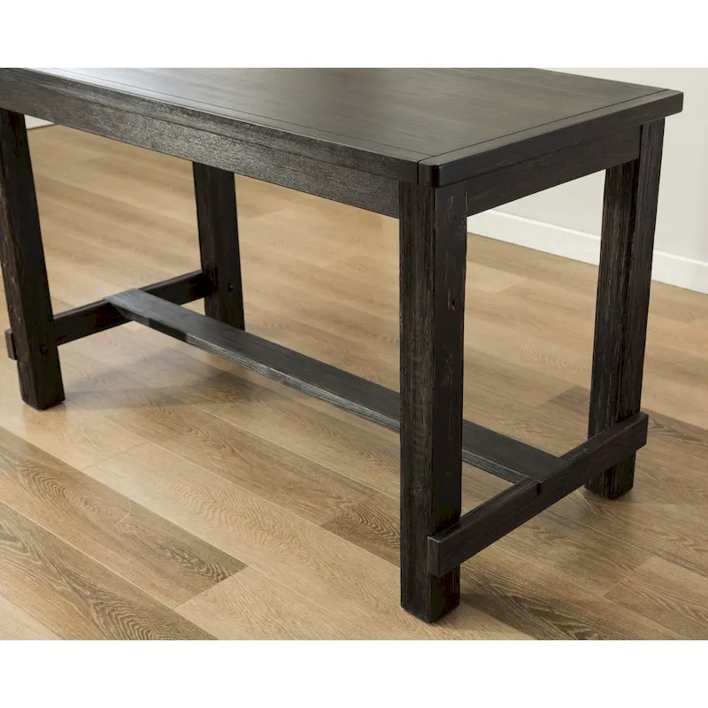 Roundhill Furniture Leviton Counter Height Antique Black Finished Wood 5-piece Dining Set