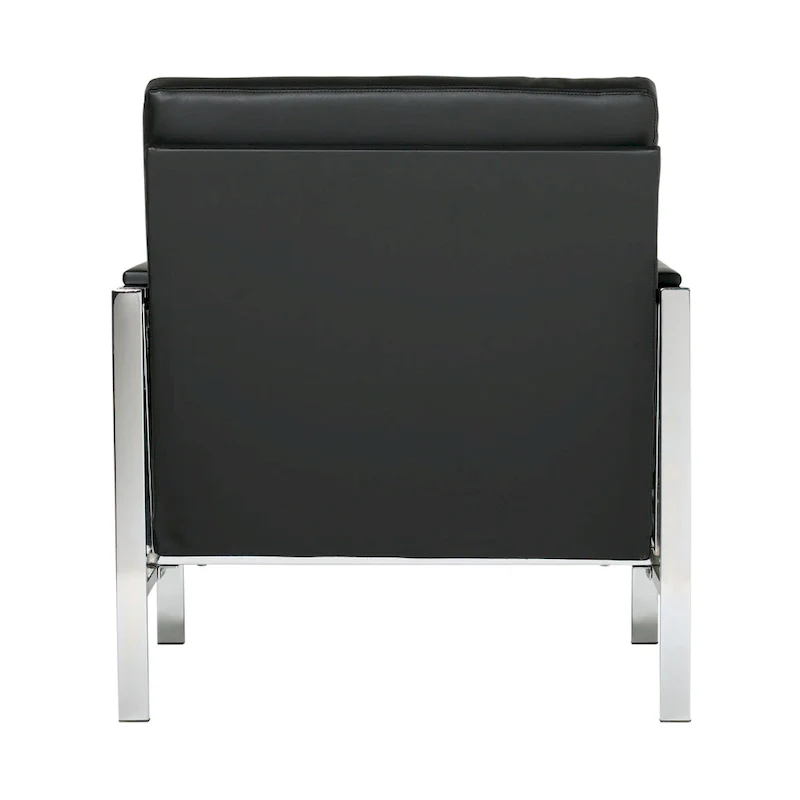 Strick & Bolton Regina Metal and Bonded Leather Mid Century Accent Chair