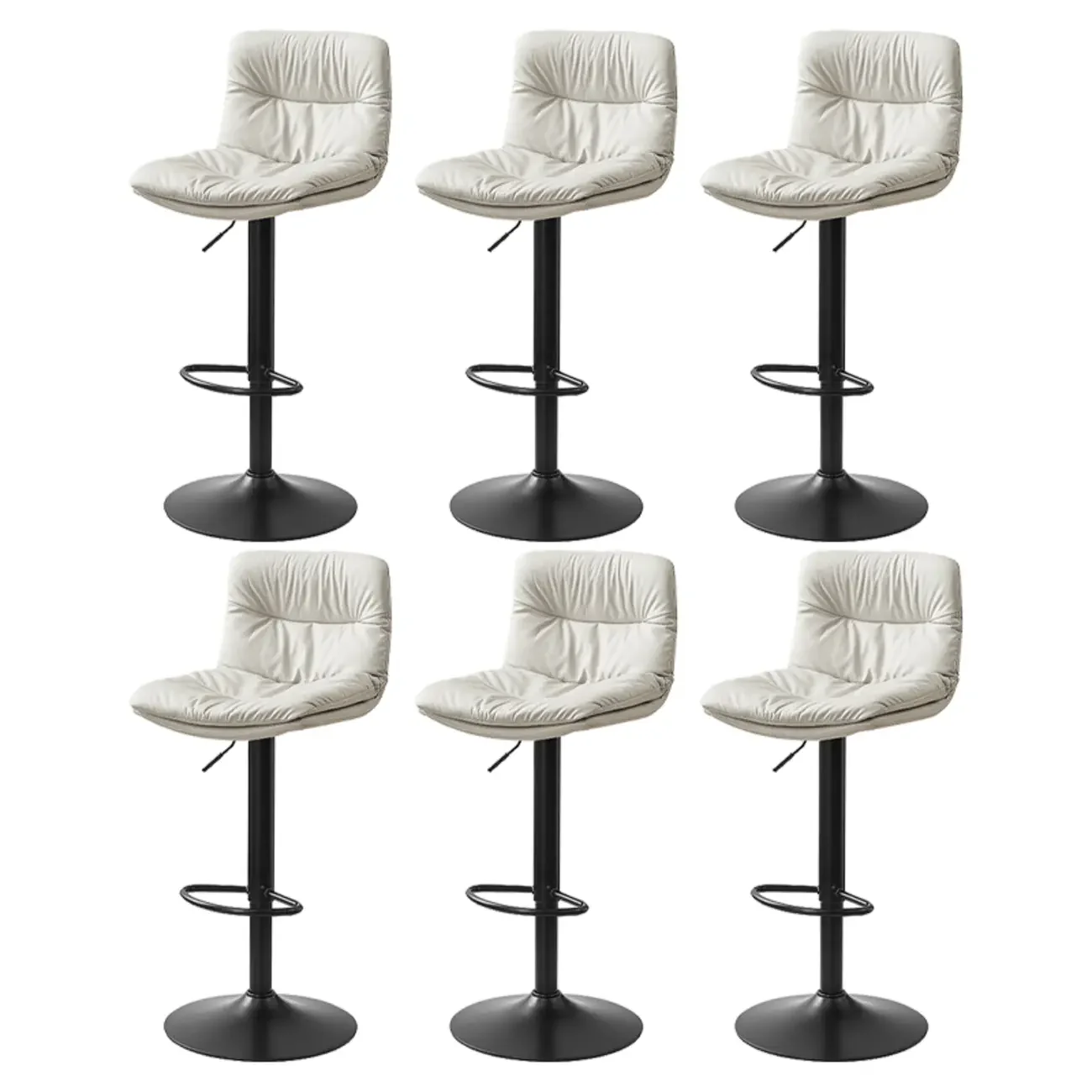 Modern Leather Saddle Swivel Adjustable Bar Stool