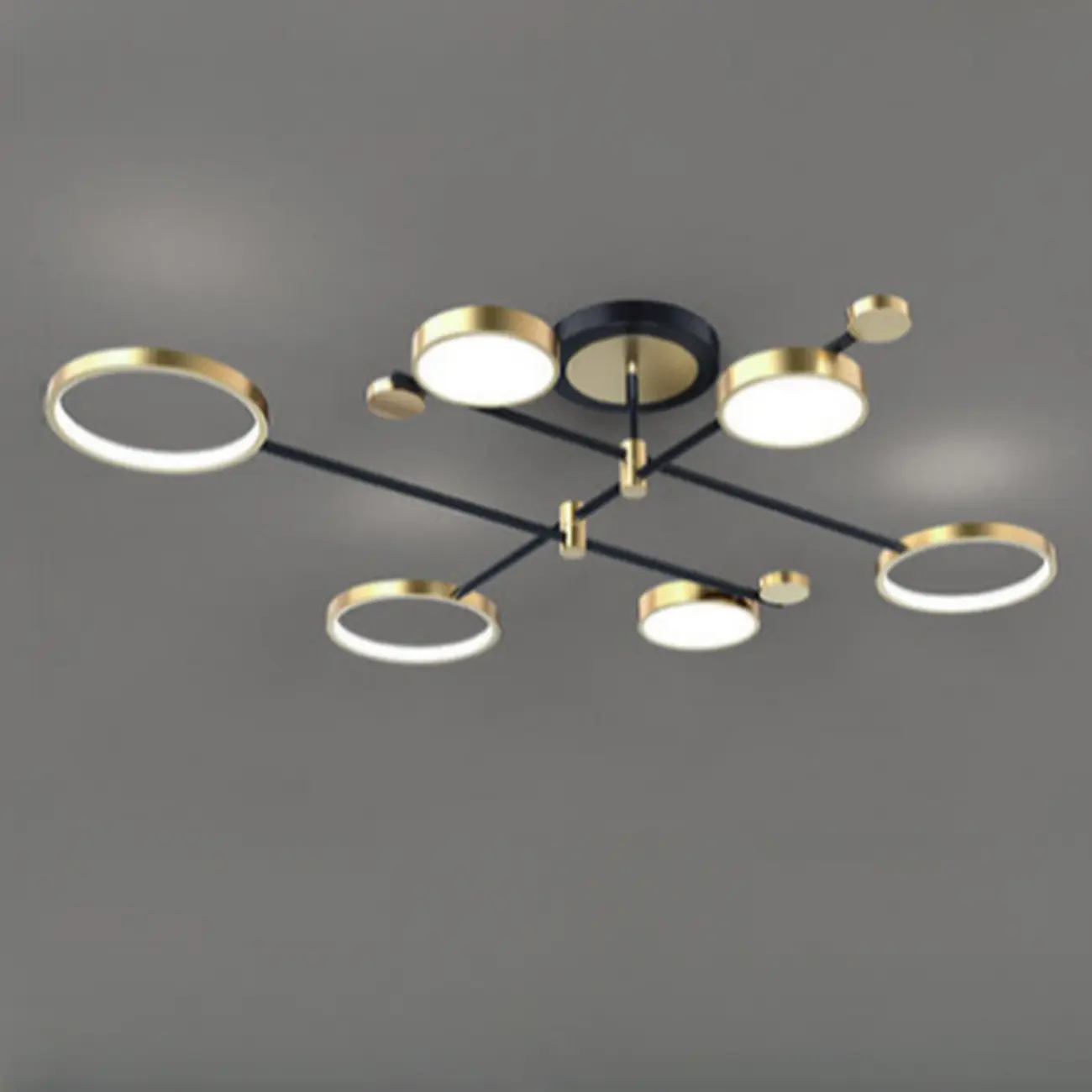 Modish Geometric Circular Dimmable Semi Flush LED Ceiling Light
