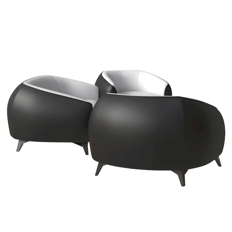 3-Piece Sofa Set Upholstered PU Leather with Solid Wood Frame and Steel Legs Opula Series by LeisureMod