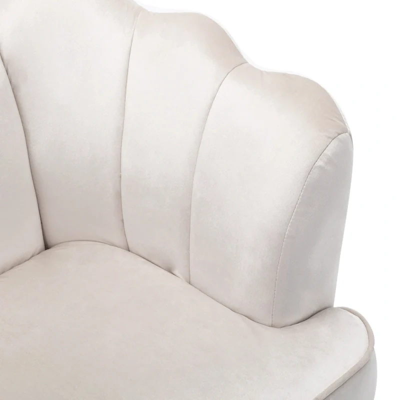 Velvet Channel Stitched 3-seater Sofa with Metal Legs