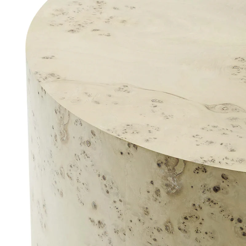 Penrod Mid-Century Burl Wood Round Coffee Table