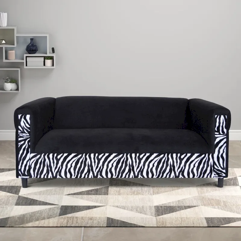 Coast to Coast Sofas Mid Century Modern 3 Seater Sofa Velvet Solid Wood Frame Upholstered