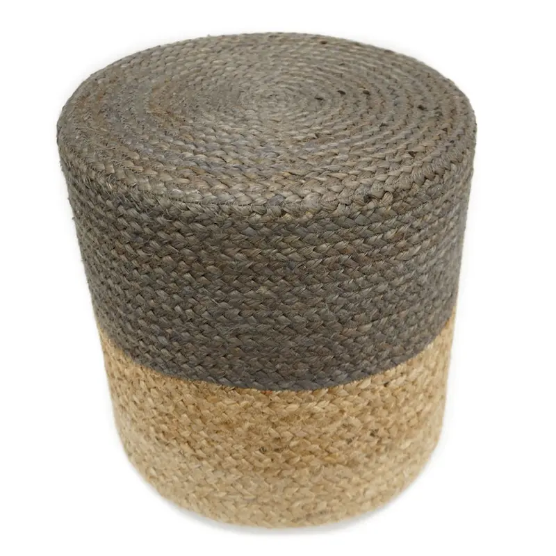 Home&Manor Handcrafted Markovich Jute Pouf