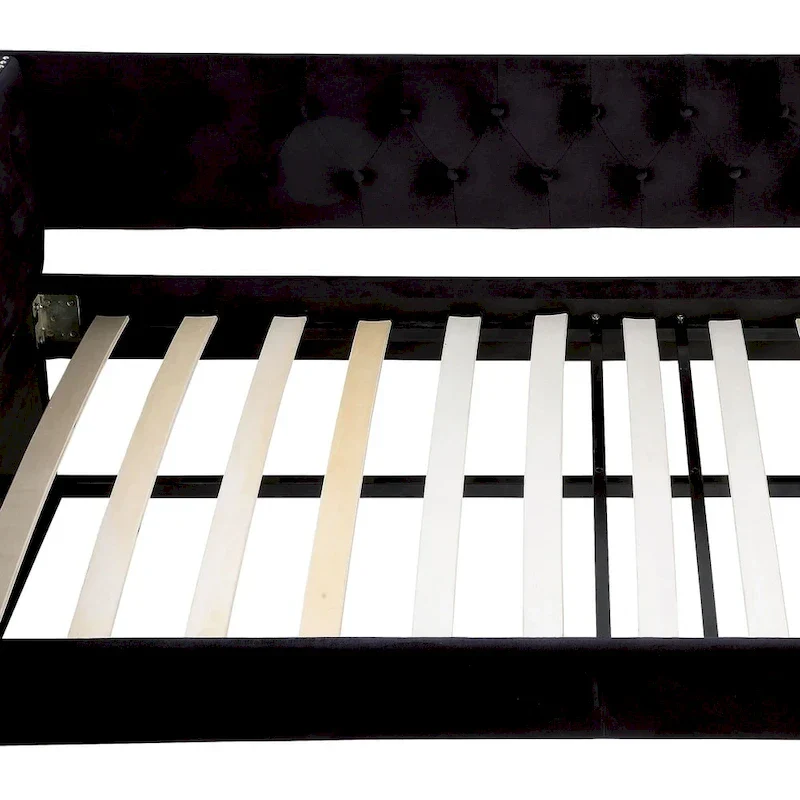 Gracewood Hollow Mokatsi Glam Tufted 2-Piece Daybed with Trundle Set