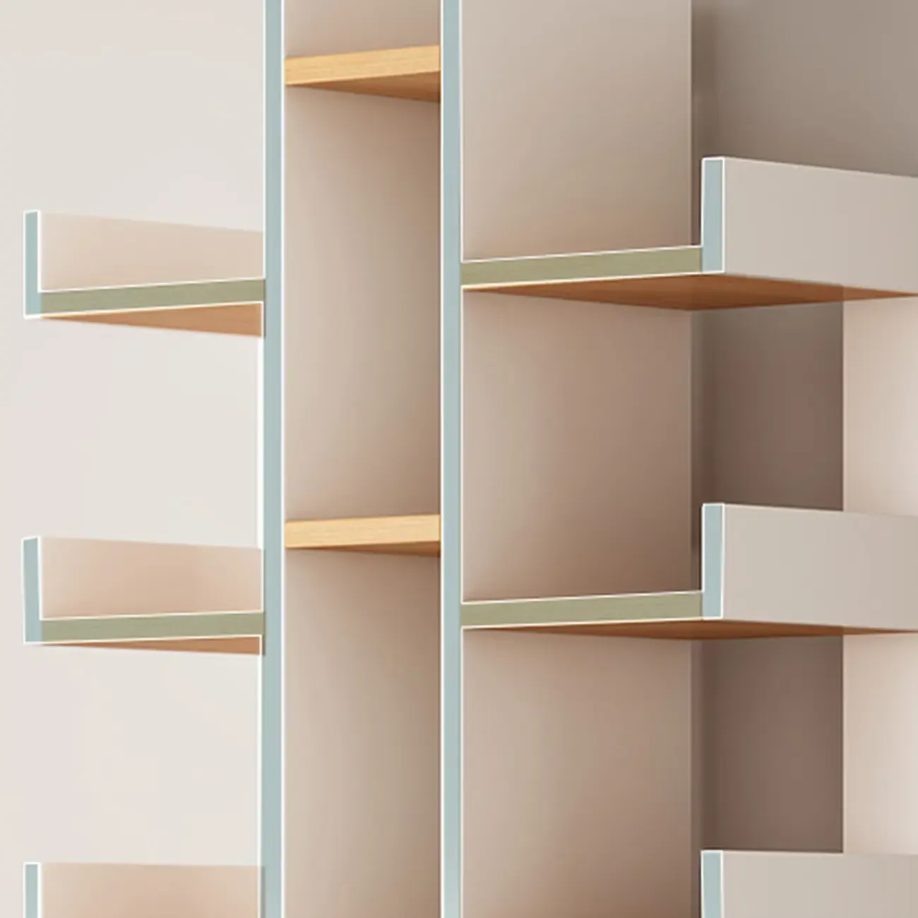 Modern Open Back 9 Shelves White Wooden Bookshelf