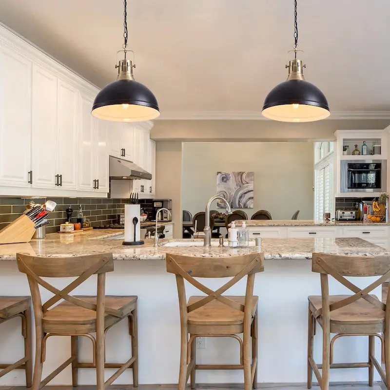 1-Light Bowl Metal Frame Pendant Lighting - 13.8 D4.3 W74.4 H(Adjustable)