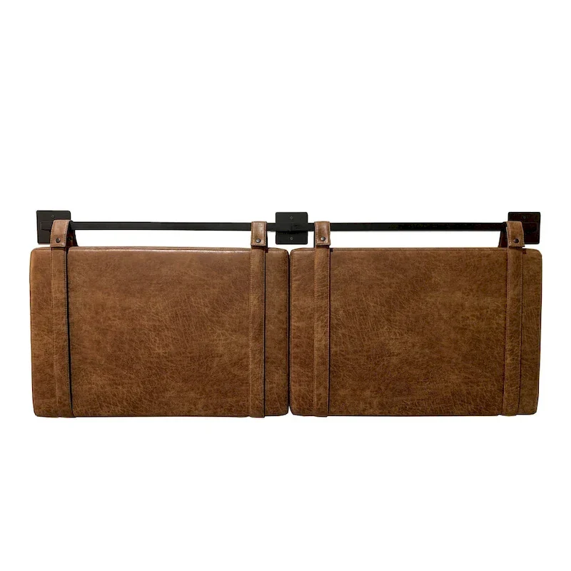 Nathan James Harlow Wall Mount Upholstered Headboard with Metal Rail