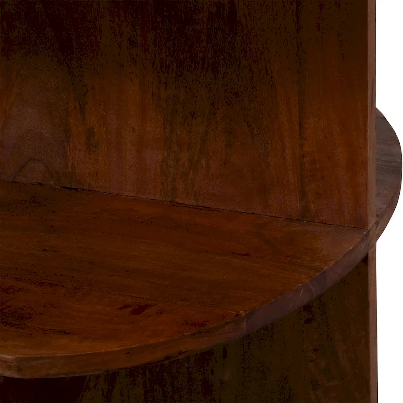 Sagebrook Home Modern Neutral Wood/Marble Brown 20 Half Round Side Accent Table - 20 x 20 x 20 - 20 x 20 x 20