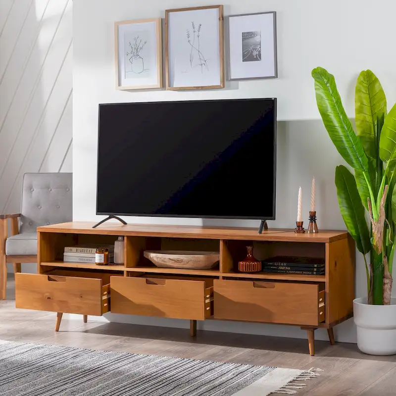 Middlebrook Alby 70-inch Mid-Century Solid Wood TV Stand