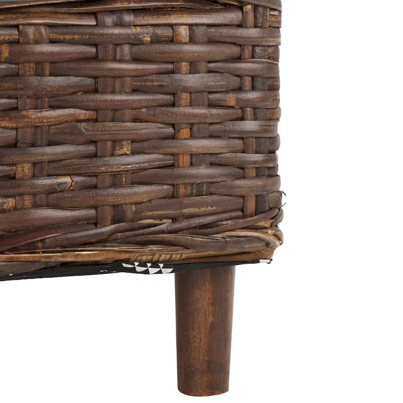 SAFAVIEH Charla Rattan Barrel Chair with Cushion - 29.1 x 27.2 x 32.7 - 29Wx27Dx33H
