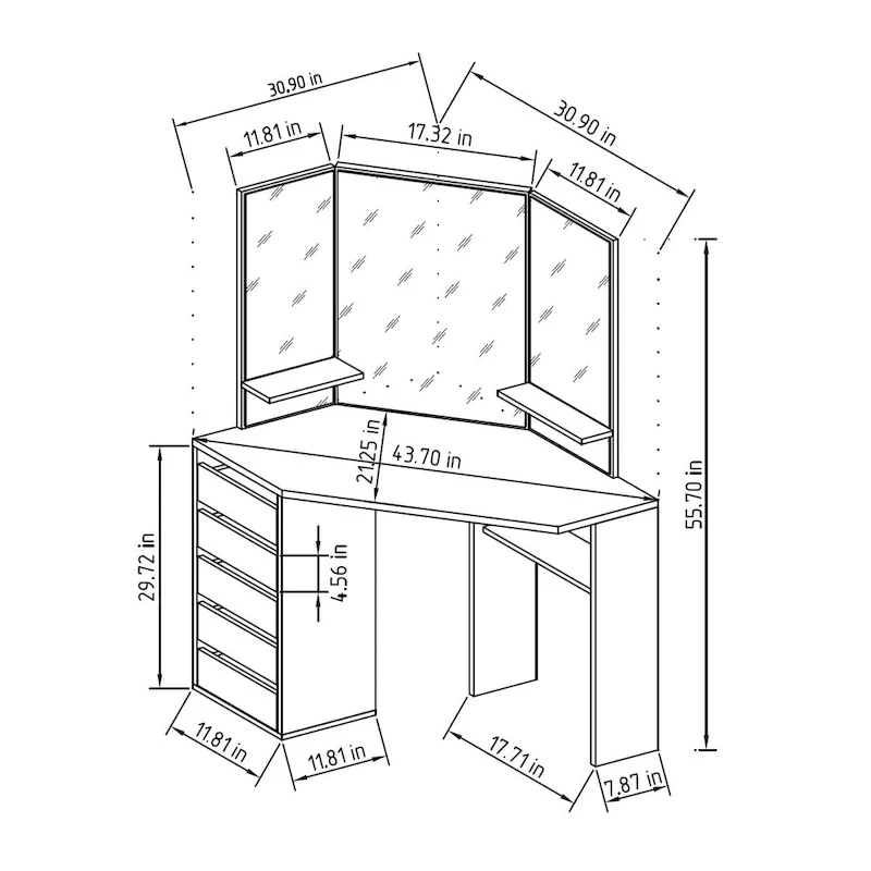 Merci Corner Makeup Vanity