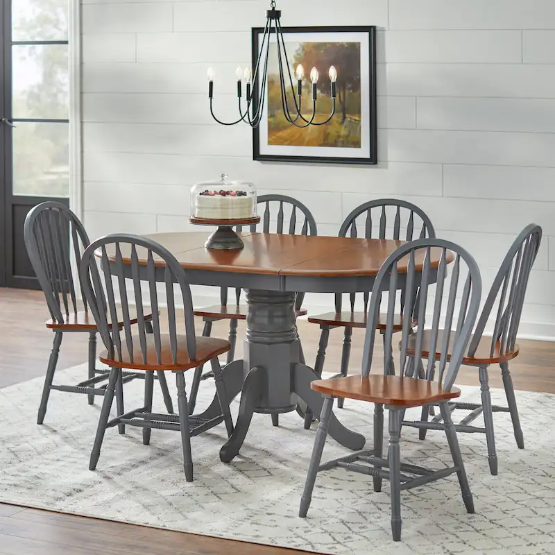 Simple Living Carolina 7-piece Farmhouse Solid Wood Dining Set with Leaf