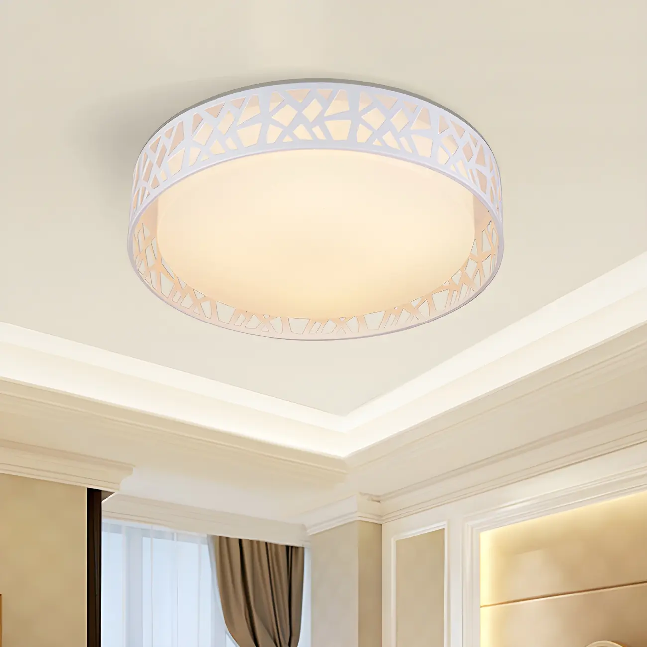 Modern 19 White Acrylic LED Flush Mount Ceiling Light