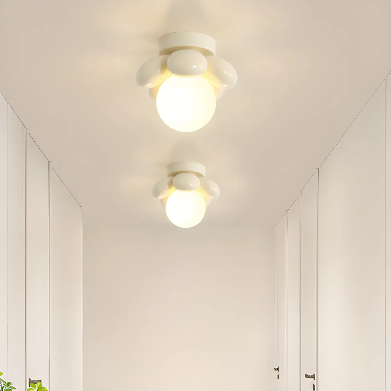 Modern Mini LED Semi-Flush Ceiling Light in Flower Shape