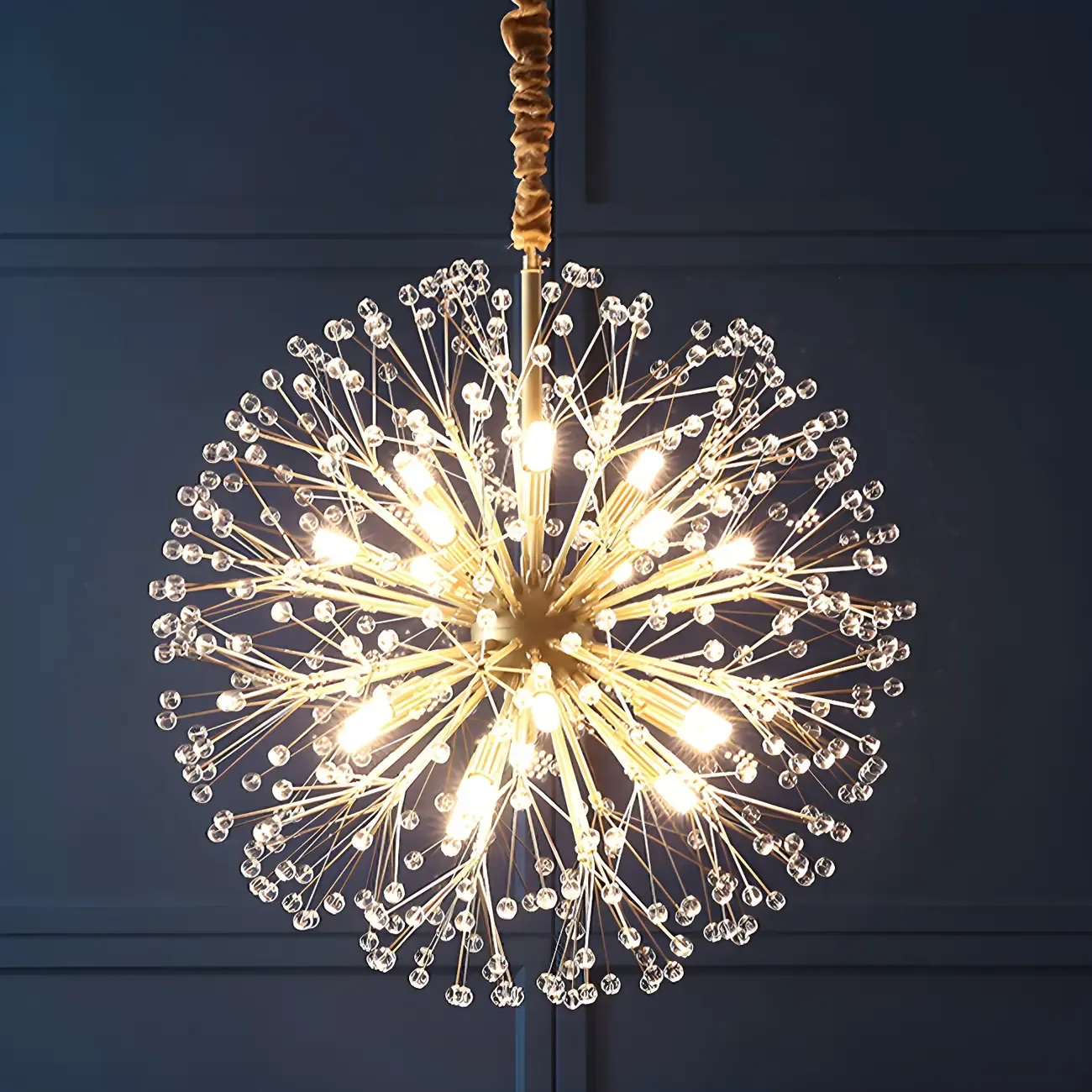 Modern Adjustable Gold Crystal Sputnik Starburst Chandelier