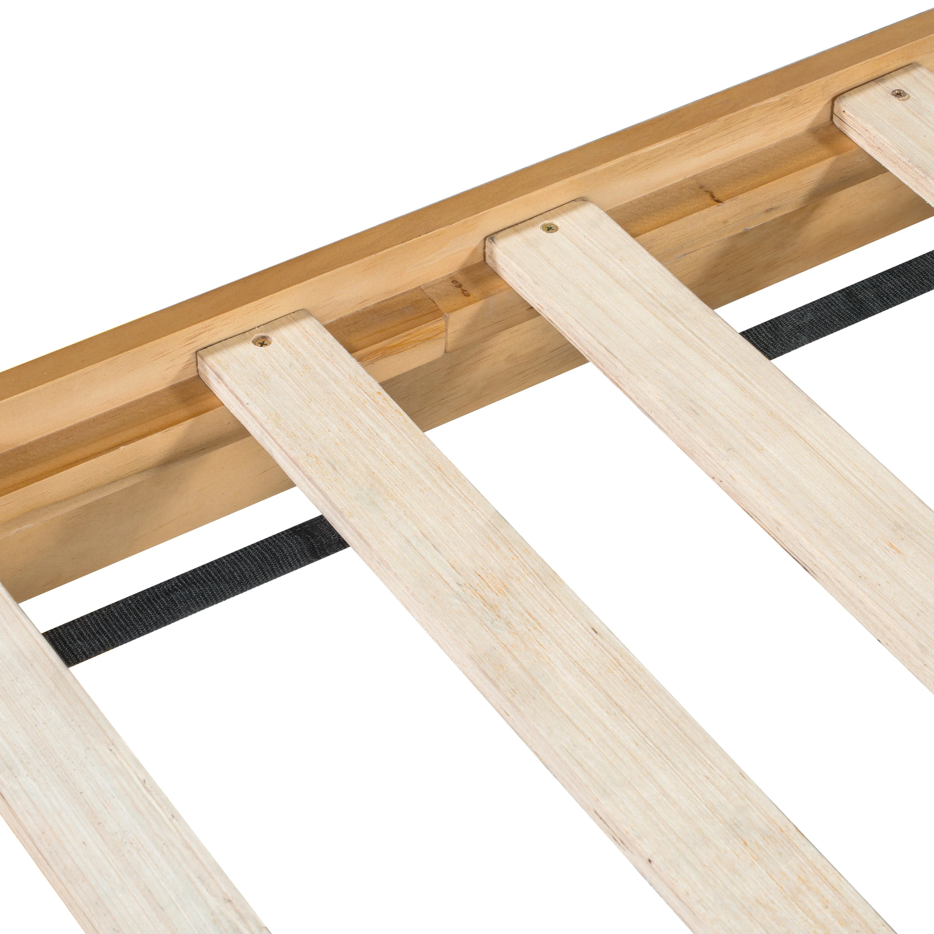 Mid Century Modern Wood and Upholstered Bedframe