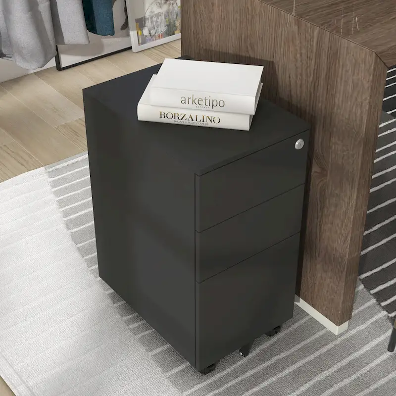 Owen Urban Metal Matte Lockable 3-Drawer Mobile File Cabinet by Furniture of America