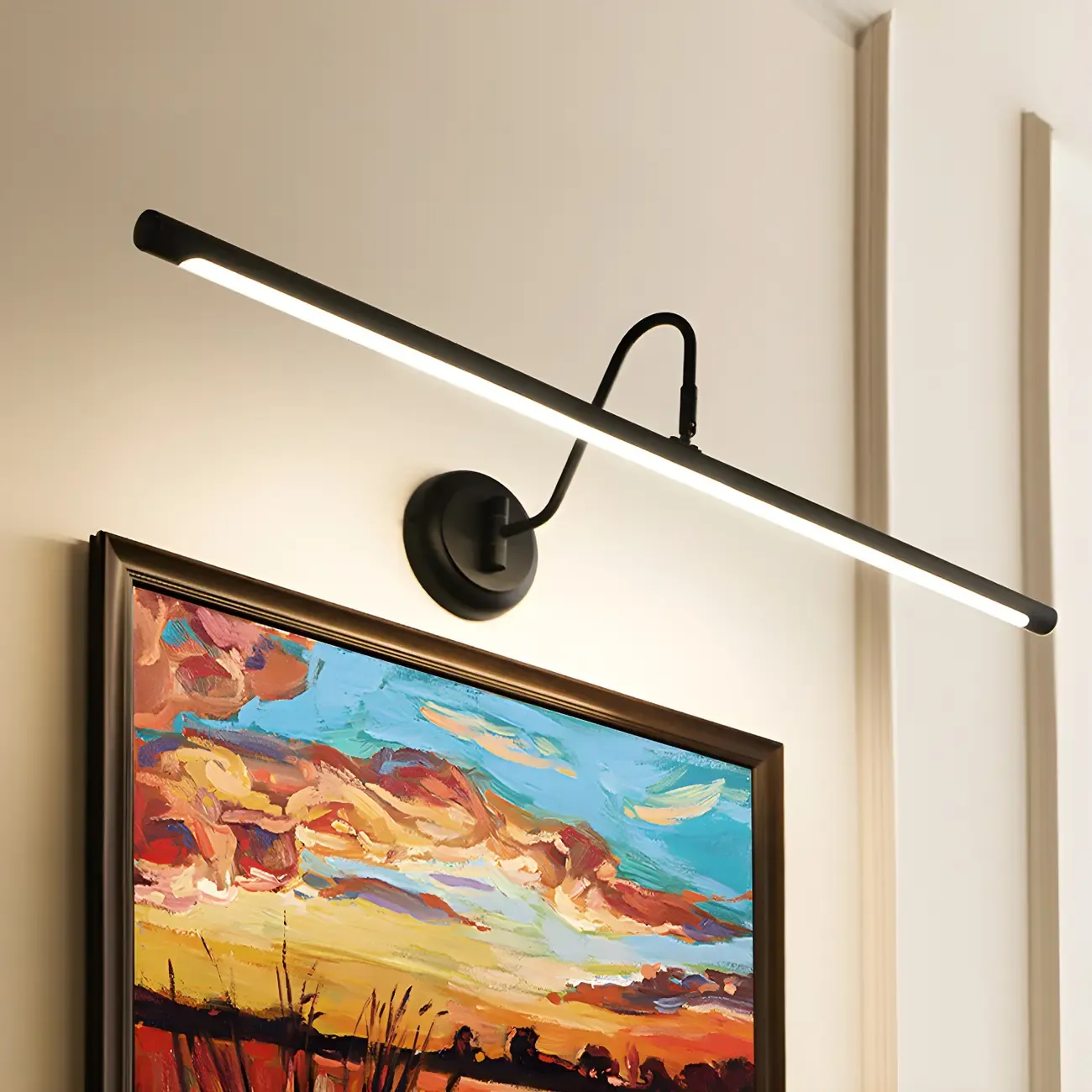 Wall-Mounted Linear Black Bathroom LED Vanity Light