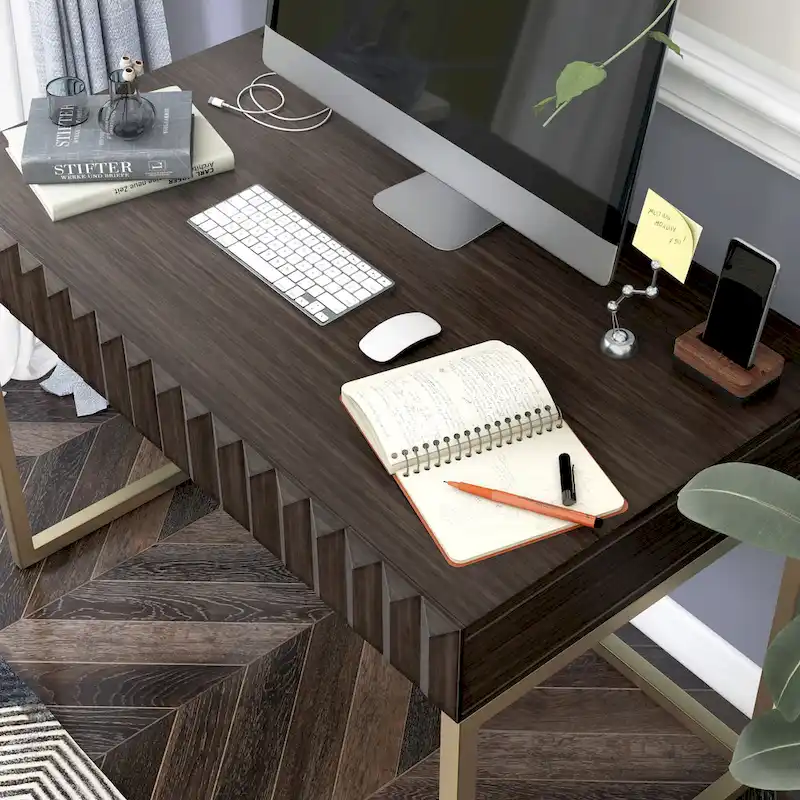 Bird Modern 42-inch Metal Computer Desk with USBs by Furniture of America